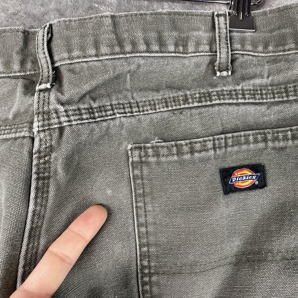 Dickies Pants Mens Size 38x32 (fit 37x30) Green Canvas Carpenter Skater Grunge - Picture 4 of 16